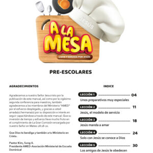 EBDV A LA MESA – NIVEL PRE-ESCOLAR