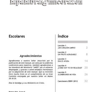 EBDV LA PALABRA @ MI CORAZON – NIVEL ESCOLAR