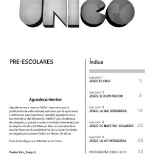 EBDV UNICO – NIVEL PRE-ESCOLAR